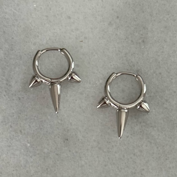 Modest Lu Jewelry - Sterling Silver Spike Hoop Earrings
Brand New